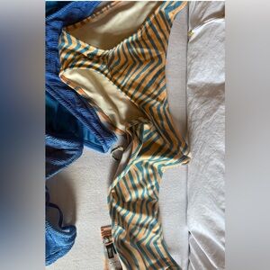 Triangl Swimwear Blue and Orange Bikini Set